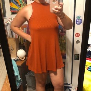 Burnt orange mini dress